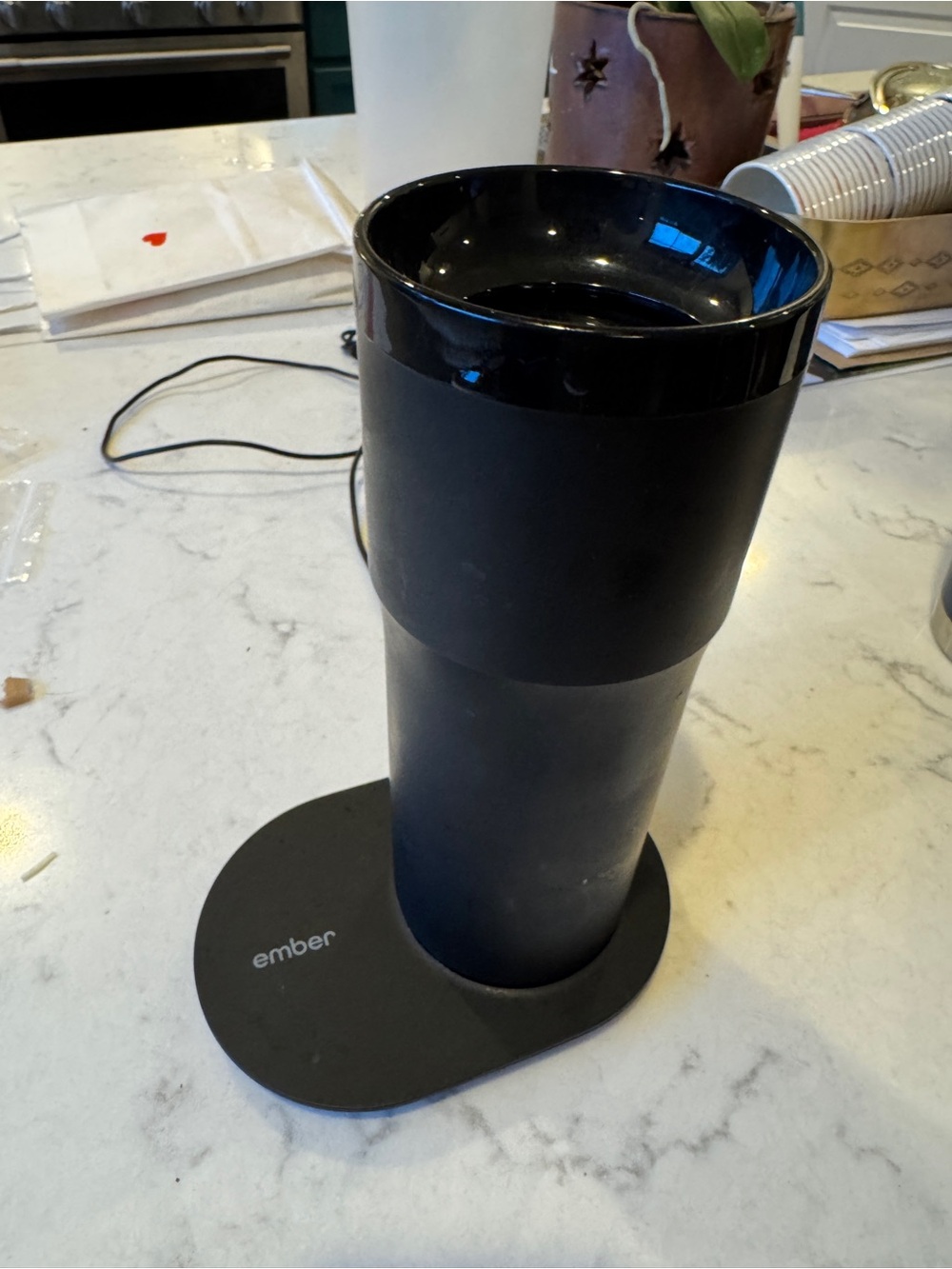 Ember Black Temperature Control Travel Mug with Charging Coaster